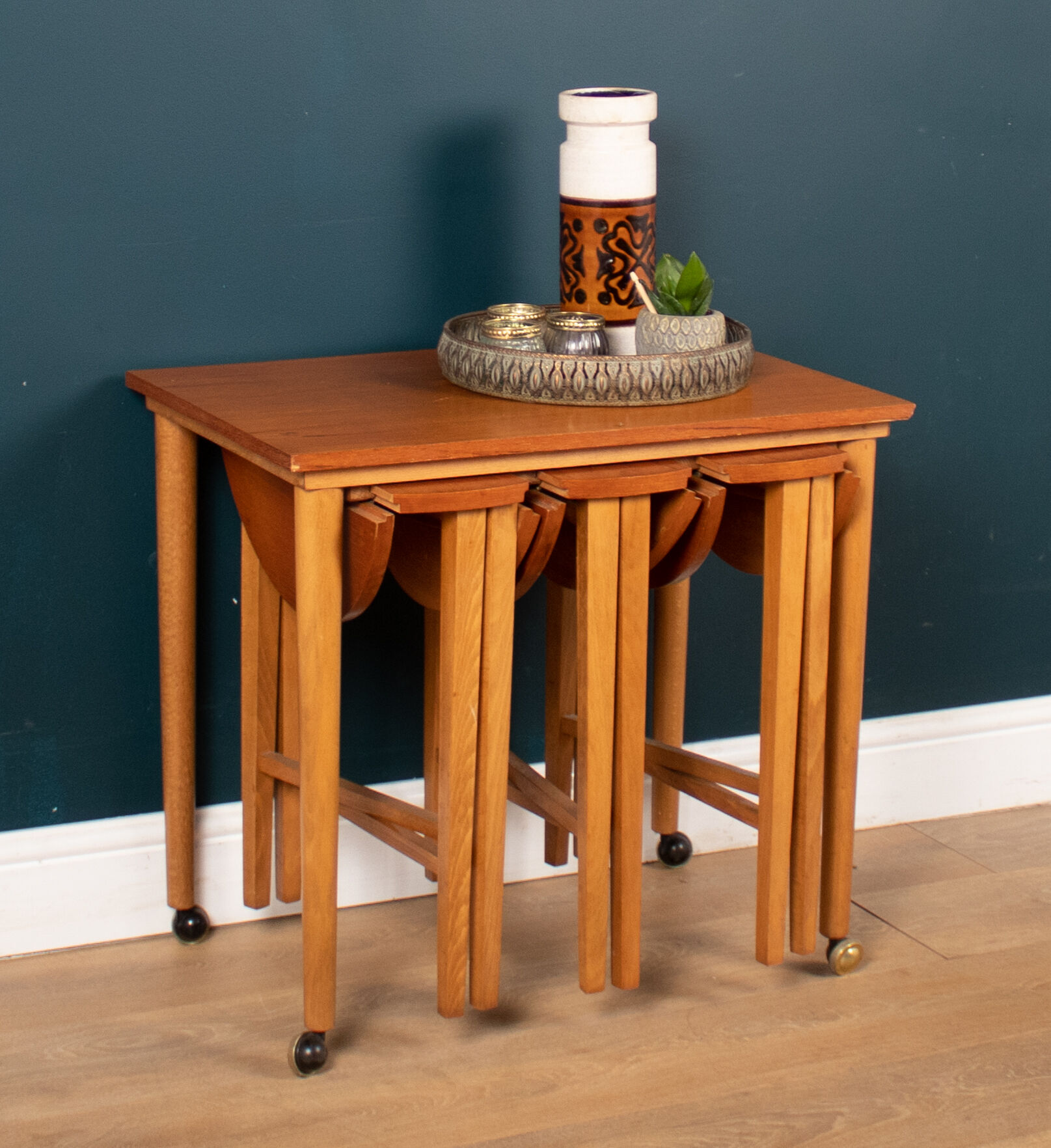 Retro 1960s Poul Hundevad Teak Nest of Three Coffee Nesting Tables