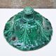 Hanging planter in green earthenware
