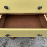 Art Deco chest of drawers in raw oak and yellow