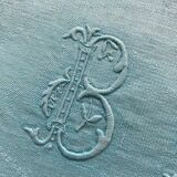 Set of 10 turquoise BL monogram damask napkins