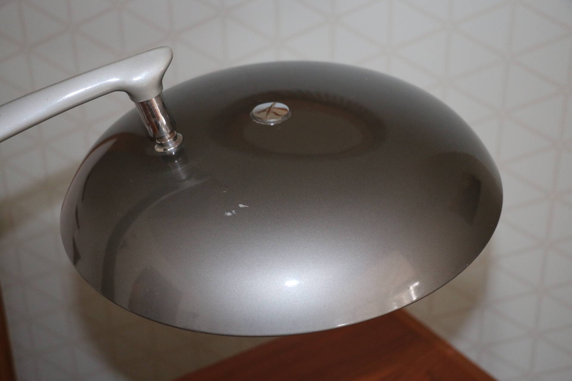 Metallic grey desk lamp FASE