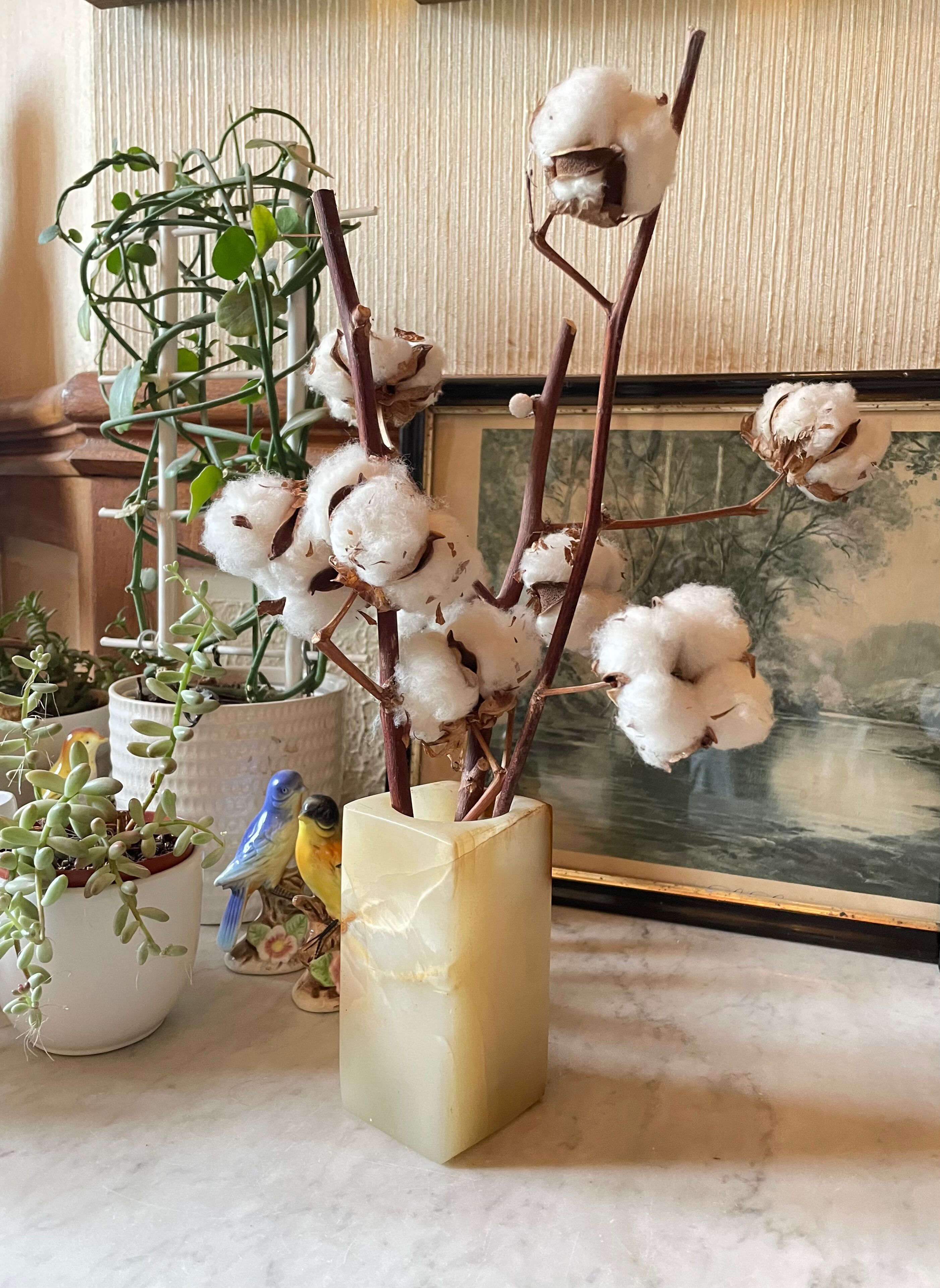 Rectangular alabaster vase