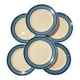 Set of 6 dessert plates Richard Ginori – Italian design - 70s 80s