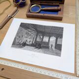 Camposanto, Pisa, old engraving, printed in 1841.