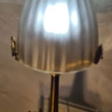 Very large brass and bronze lamp 1920 and opaque glass dome 55x20 4klg