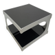 70s aluminum and glass side table