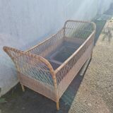 Rattan baby bed, cradle from 1970