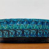 Large blue pottery bowl Rimini by Aldo Londi for Bitossi, Italy, 1960s.