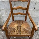 Straw country armchair