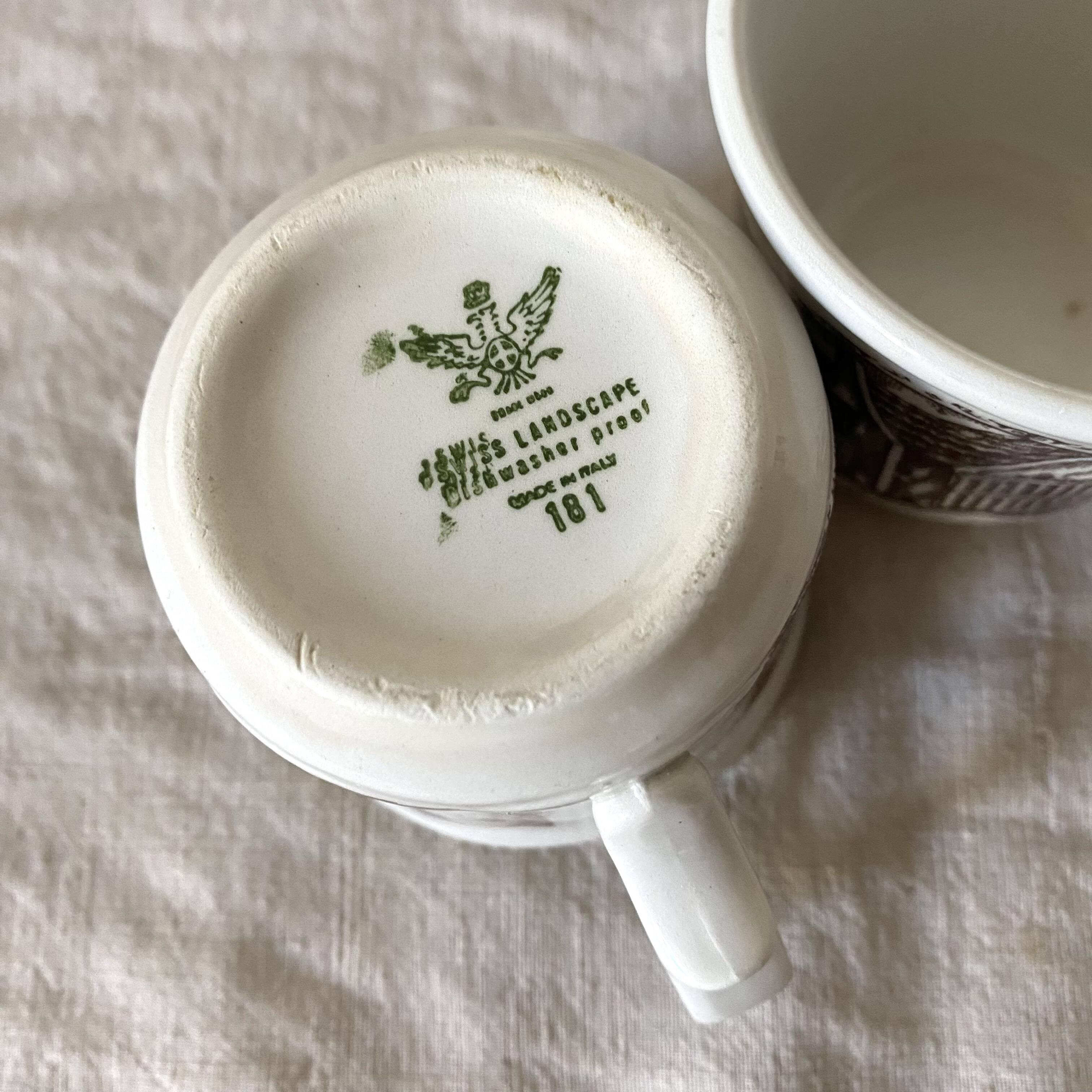 Swiss Landscape earthenware mugs - Italy