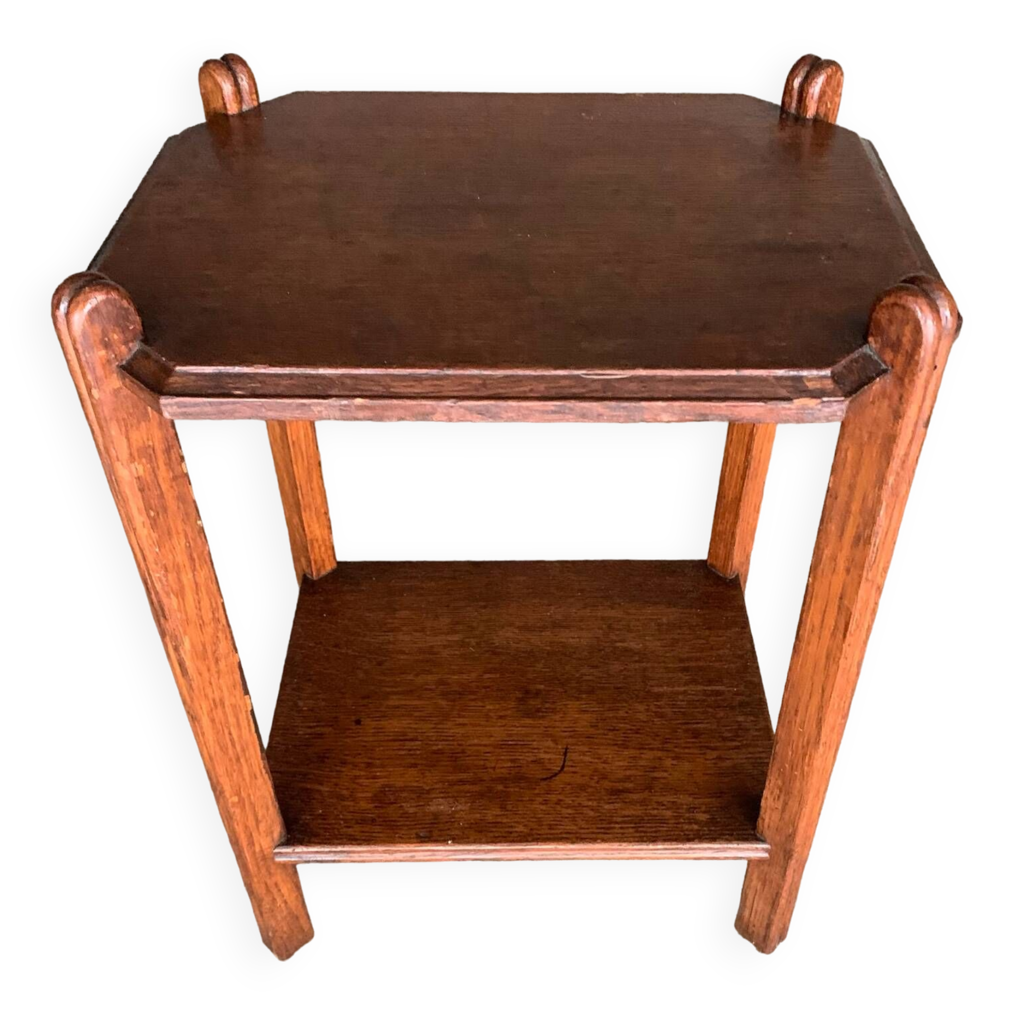 Wooden pedestal bedside table