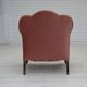 1950s, Danish armchair, salmon pink furniture velour, oak wood.