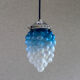 Suspension old cluster in translucent blue and white glass