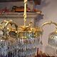 Antique crystal and bronze chandelier from the 19th century