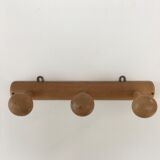 Vintage hook coat rack in solid wood