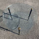 Tripod coffee table double tops vintage 10960