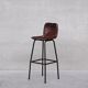 French mid-century leather bar stools