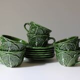 Service of cabbage cups barbotine Caldas da Rainha, Portugal