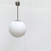 Vintage German space age glass ball pendant lamp by Limburg.