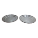 Very Pretty Set of 2 Round Silver-Plated Metal Dishes, Art Deco Orbrille
