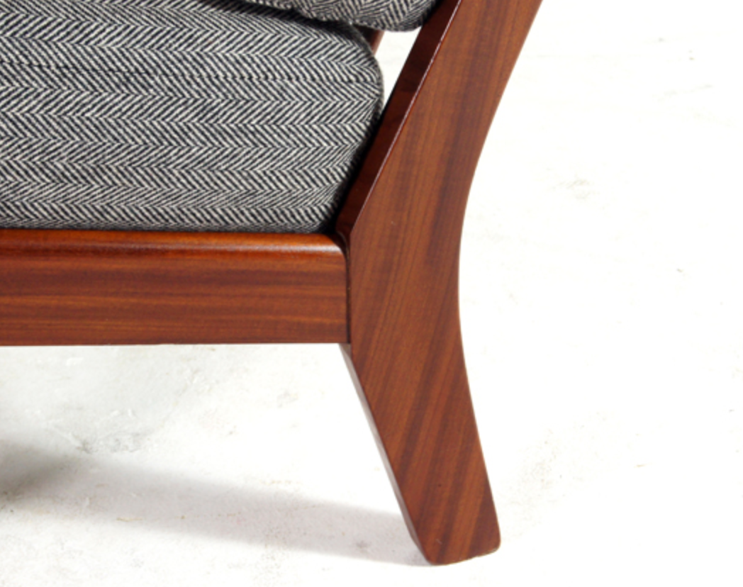 Vintage retro lounge chair in Danish teak wool