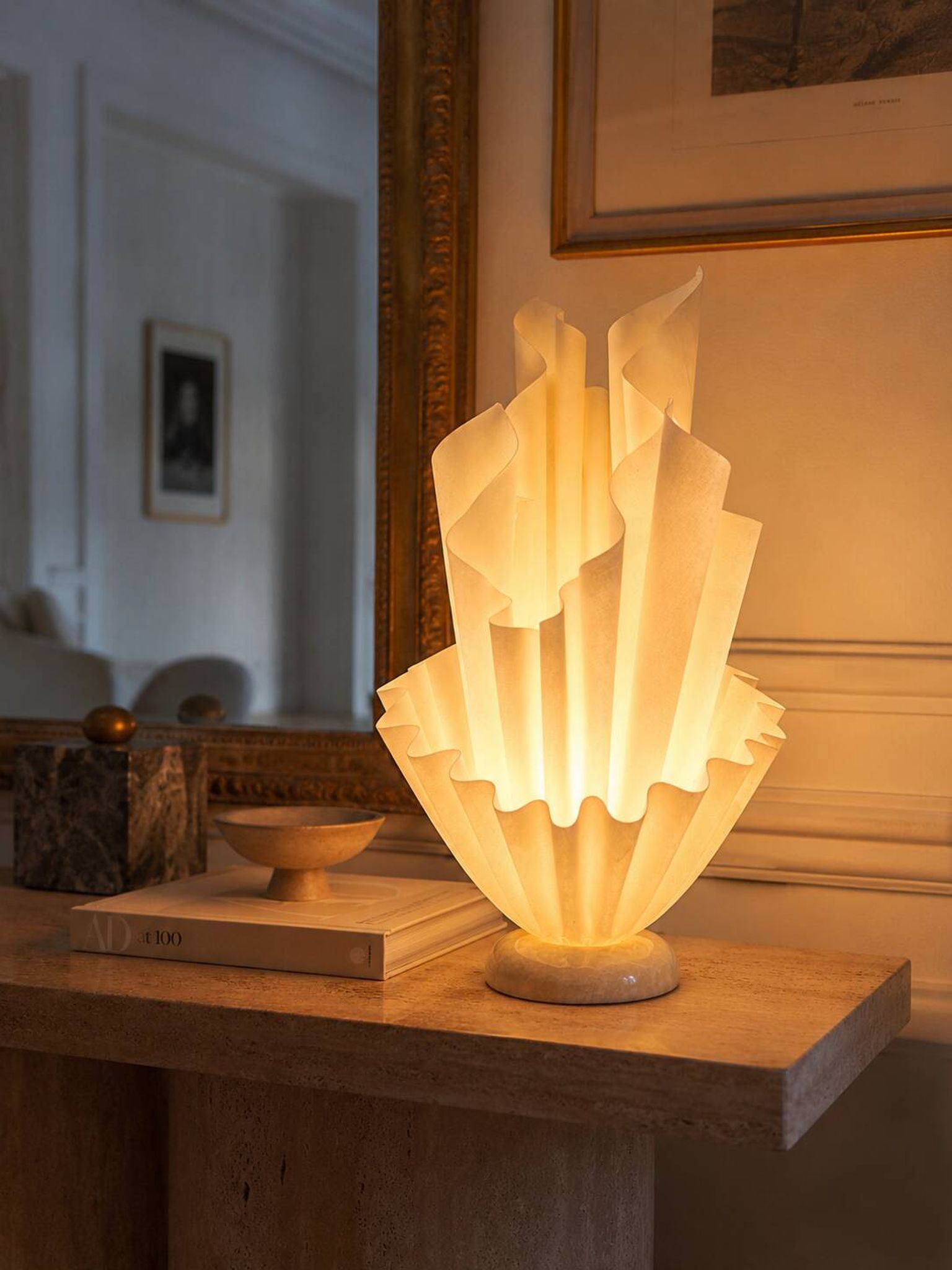 Corolle lamp by Georgia Jacob, luminous sculpture, French design from the 1970s.