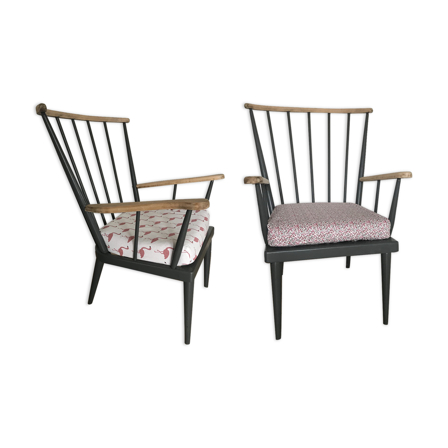 Lot de 2 fauteuils éventails Baumann