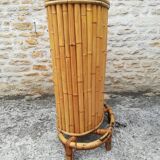 Bamboo tiki bar and two stools