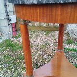 Empire style pedestal table with marble top