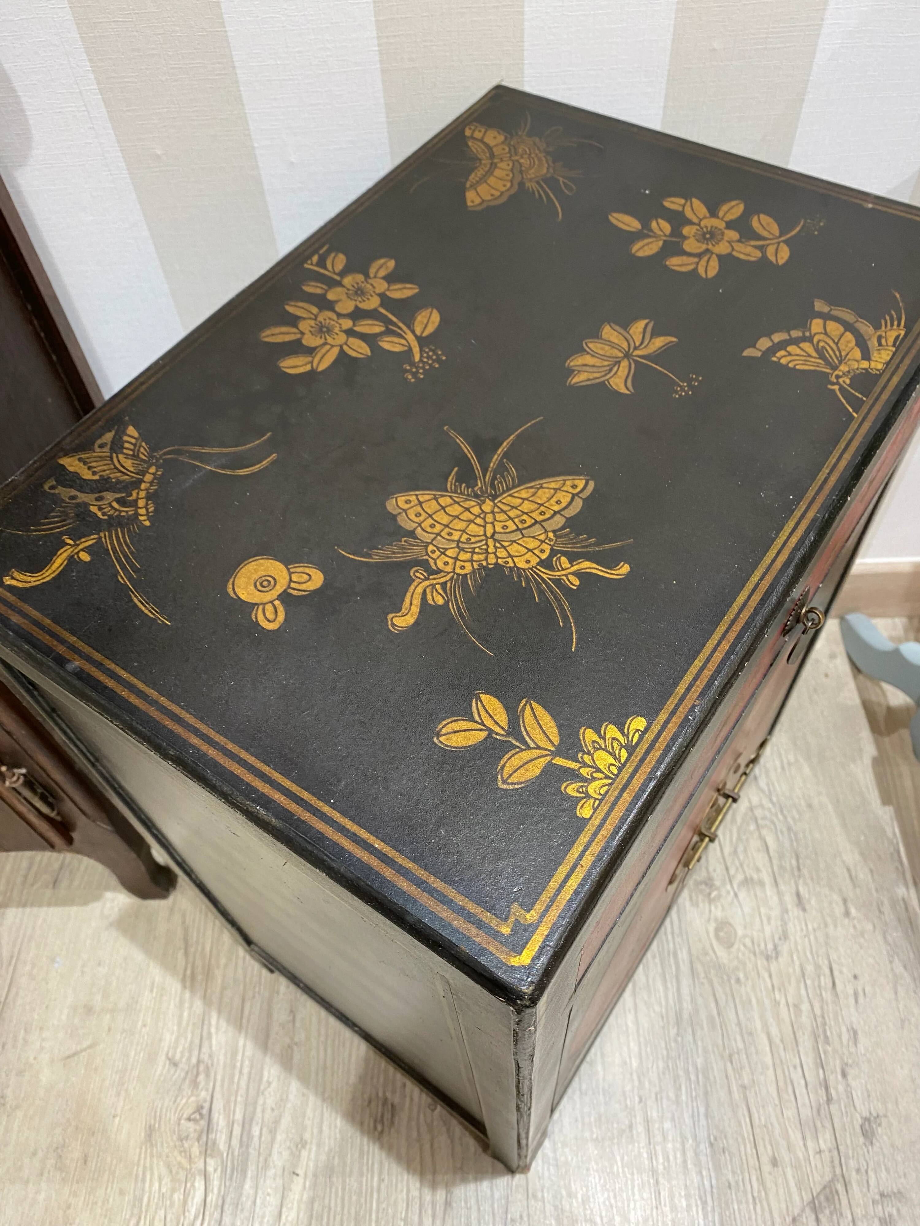 Bedside table / antique Asian accent furniture