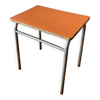 Orange Formica school desk