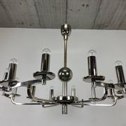 Large Bauhaus chandelier with two wall sconces.