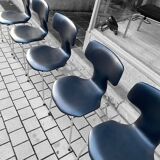 Set of 6 Hammer chairs in black leather, by Arne Jacobsen for Frits Hansen