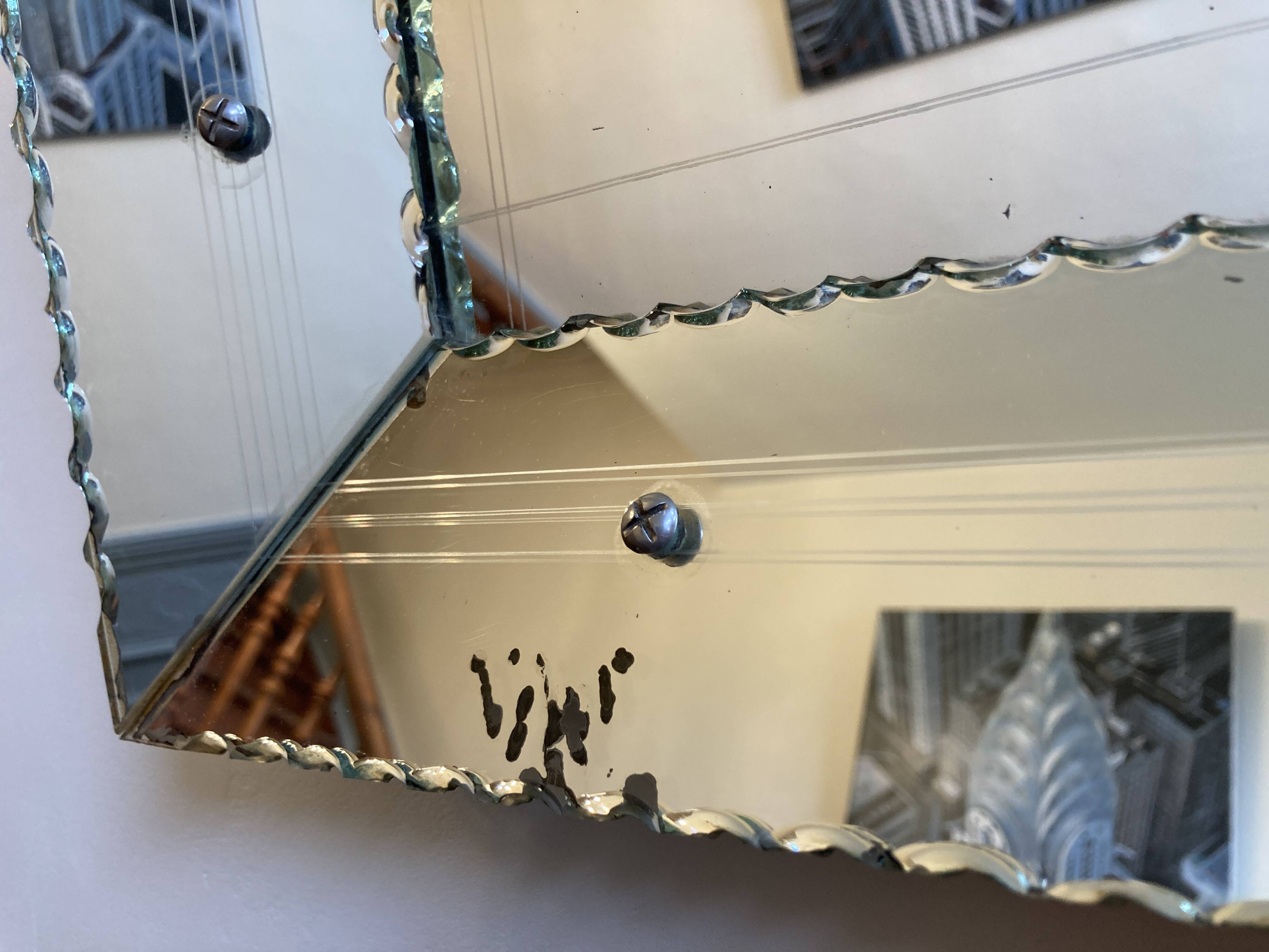 1940s mirror with glazing beads