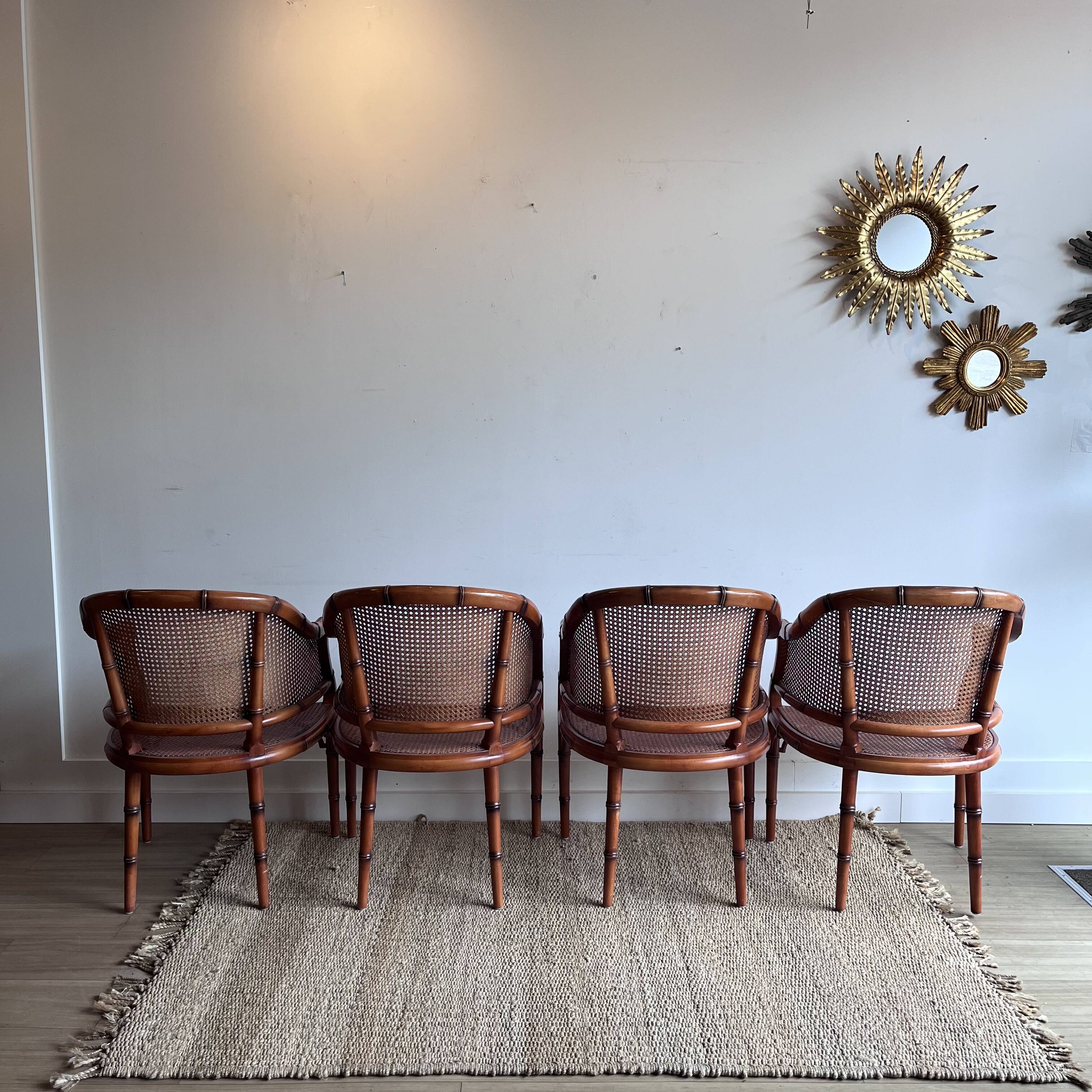 4 'Faux Bamboo' Dining Chairs Italian Giorgetti