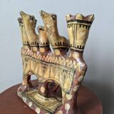 Kabyle candle holder terracotta pottery handcrafted ethnic tribal decoration