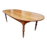 Grande Table ancienne ovale 19 ème en merisier