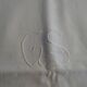 2 antique pillowcases embroidered with monograms GS cotton 78 cm x 75 cm