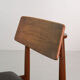 Danish Solid Teak Wooden Dining Chairs with Black Leatherette Seating 1960s