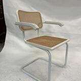 Cesca Chair model with armrest in white