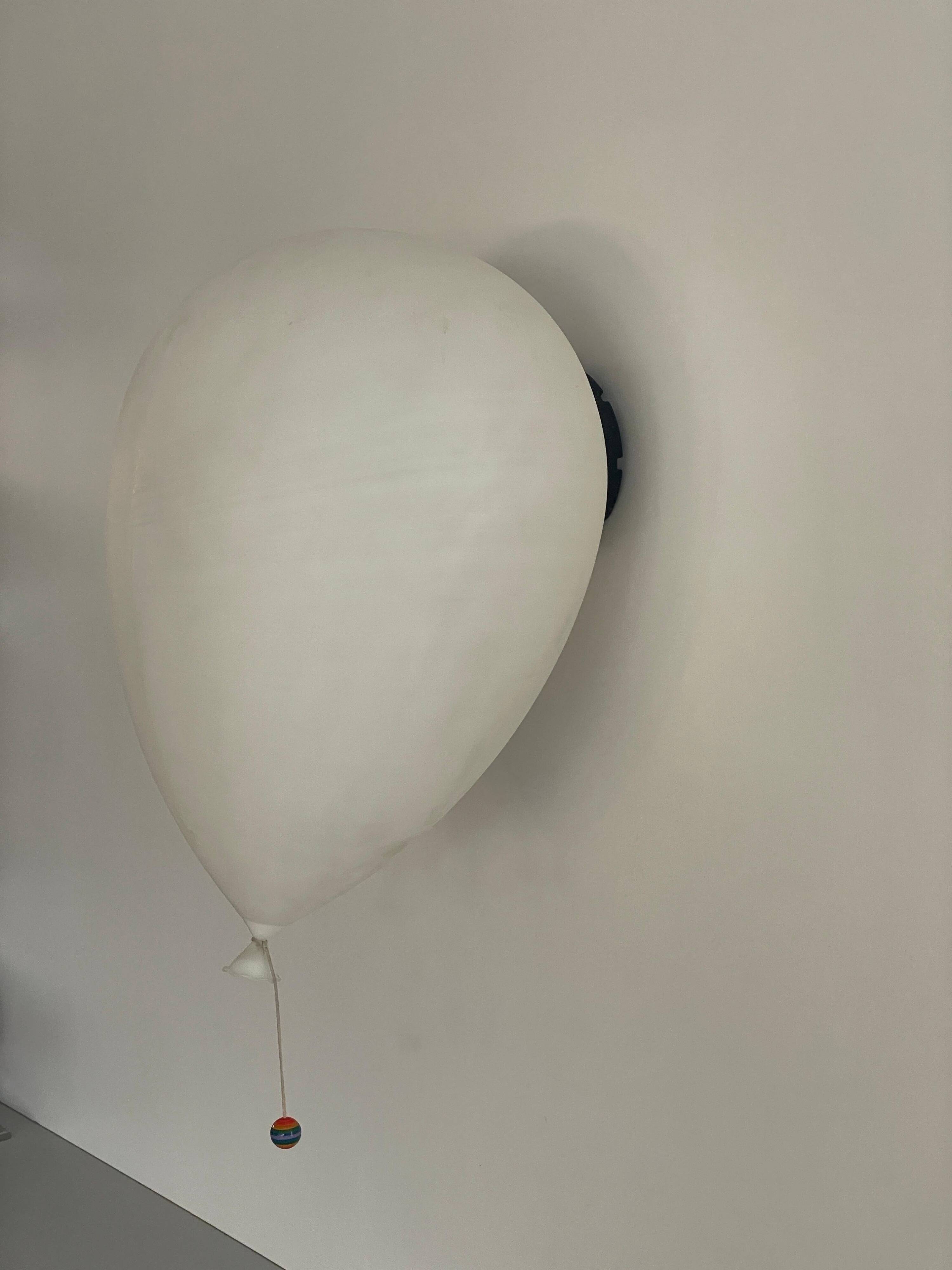 Large white plastic balloon wall light by Yves Christin for BILUMEN, 1970s, Italy.