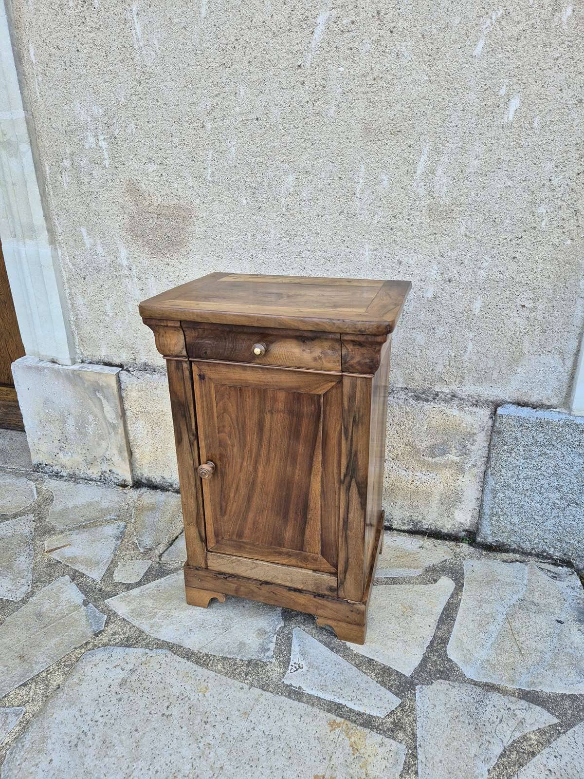 Late 19th century walnut bedside table
