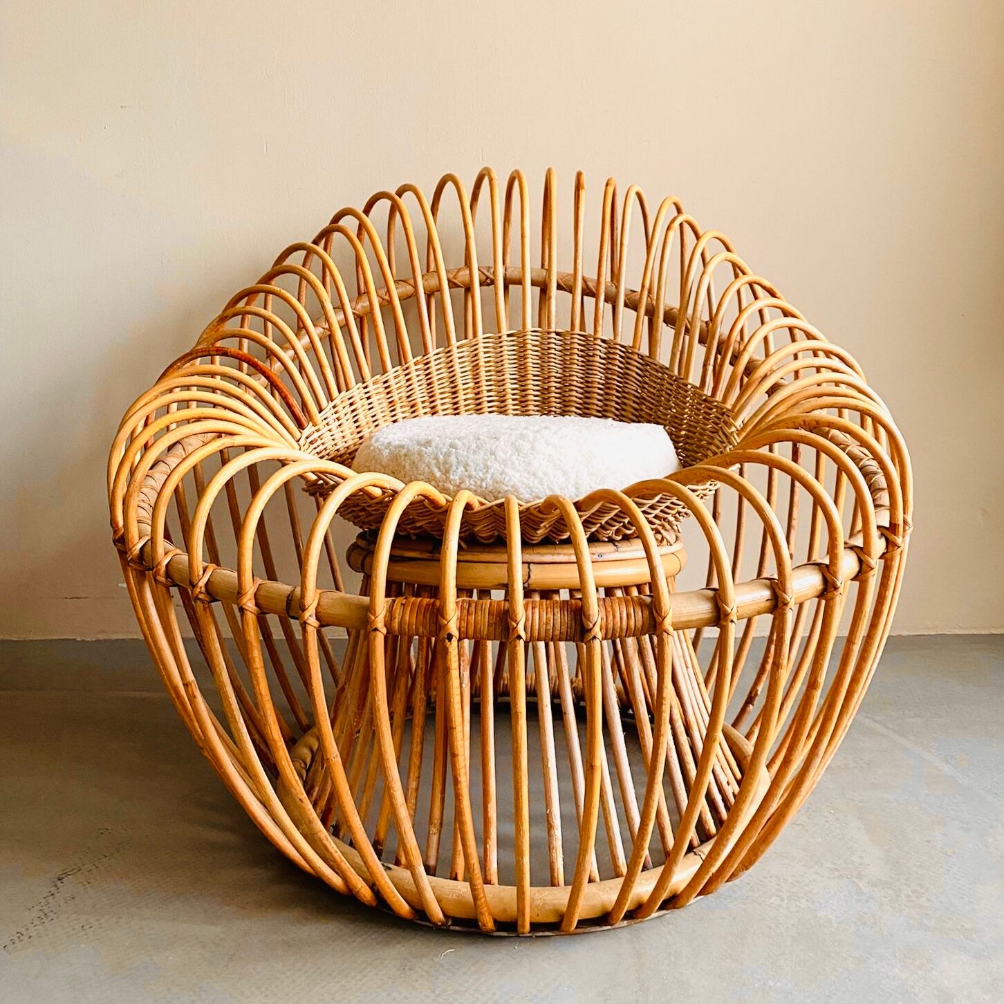 Bamboo and wicker armchair by Janine Abraham & Jan Dirk Rol 1958