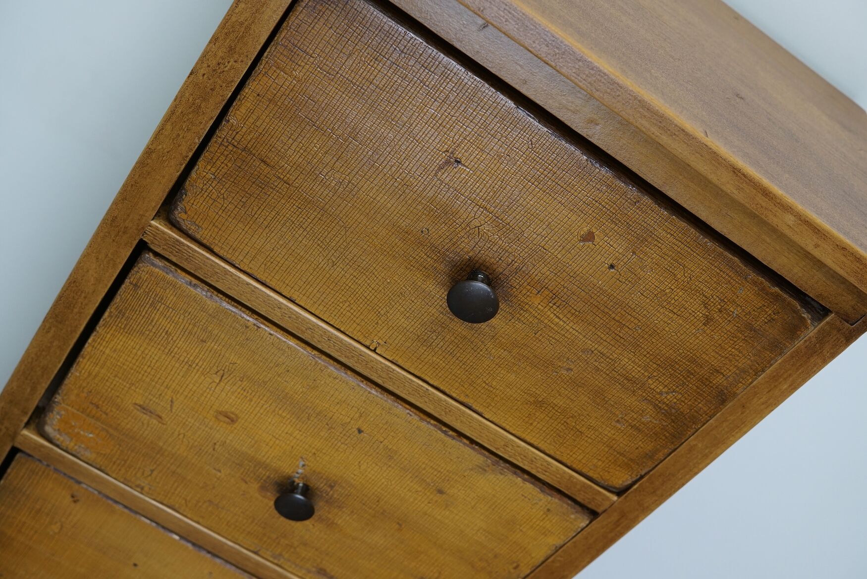 Antique dutch ochre drawer cabinet, early 20th century