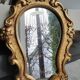 Mirror Rocaille style gilded with gold leaf 42 x 26 cm