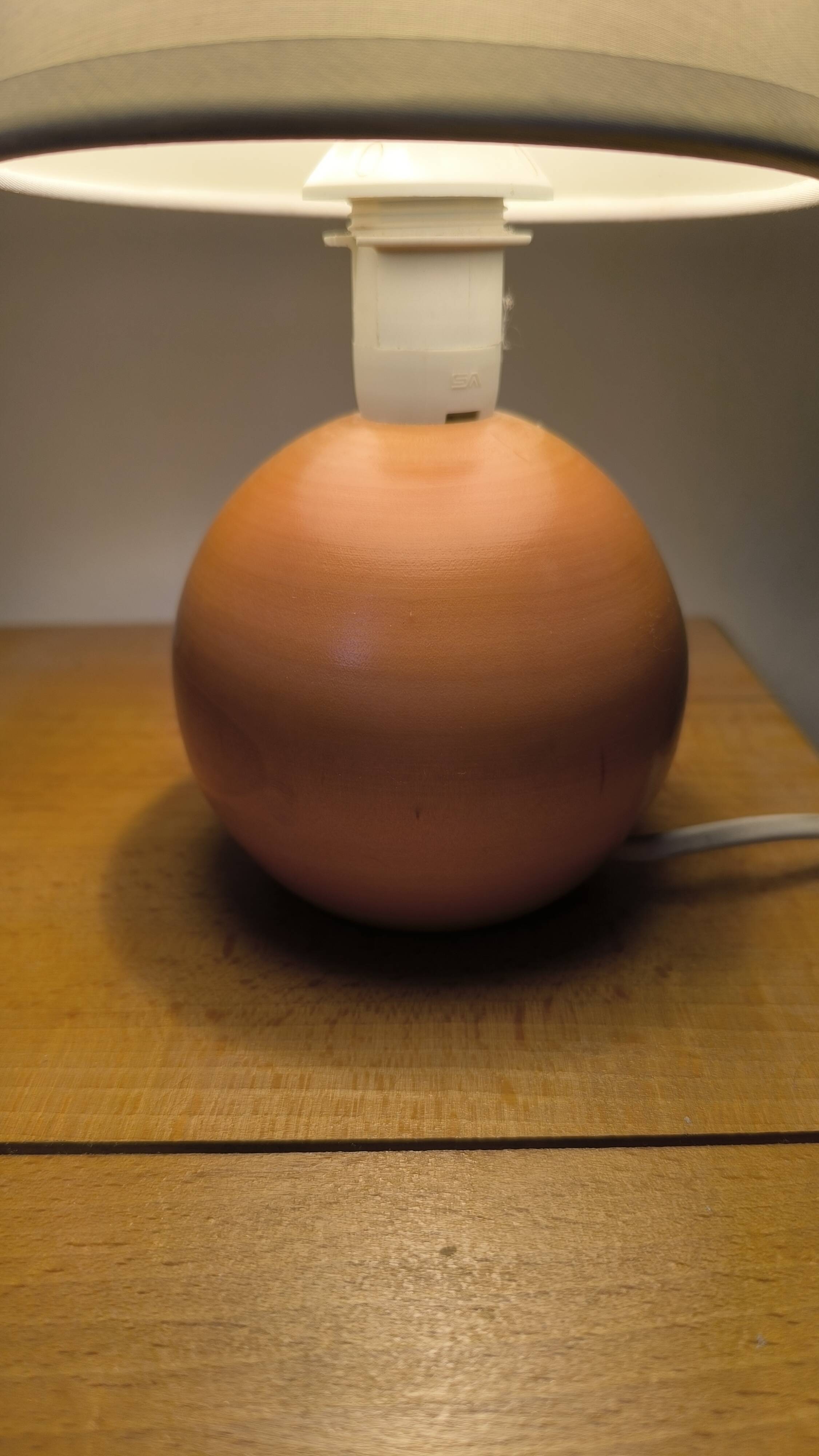 Vintage walnut wood ball lamp