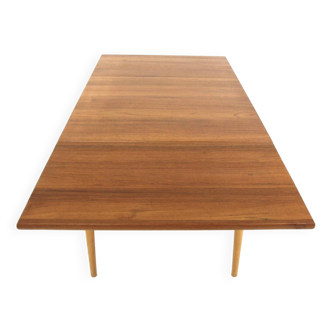 Teak leaf dining room table, Sweden, 1950s