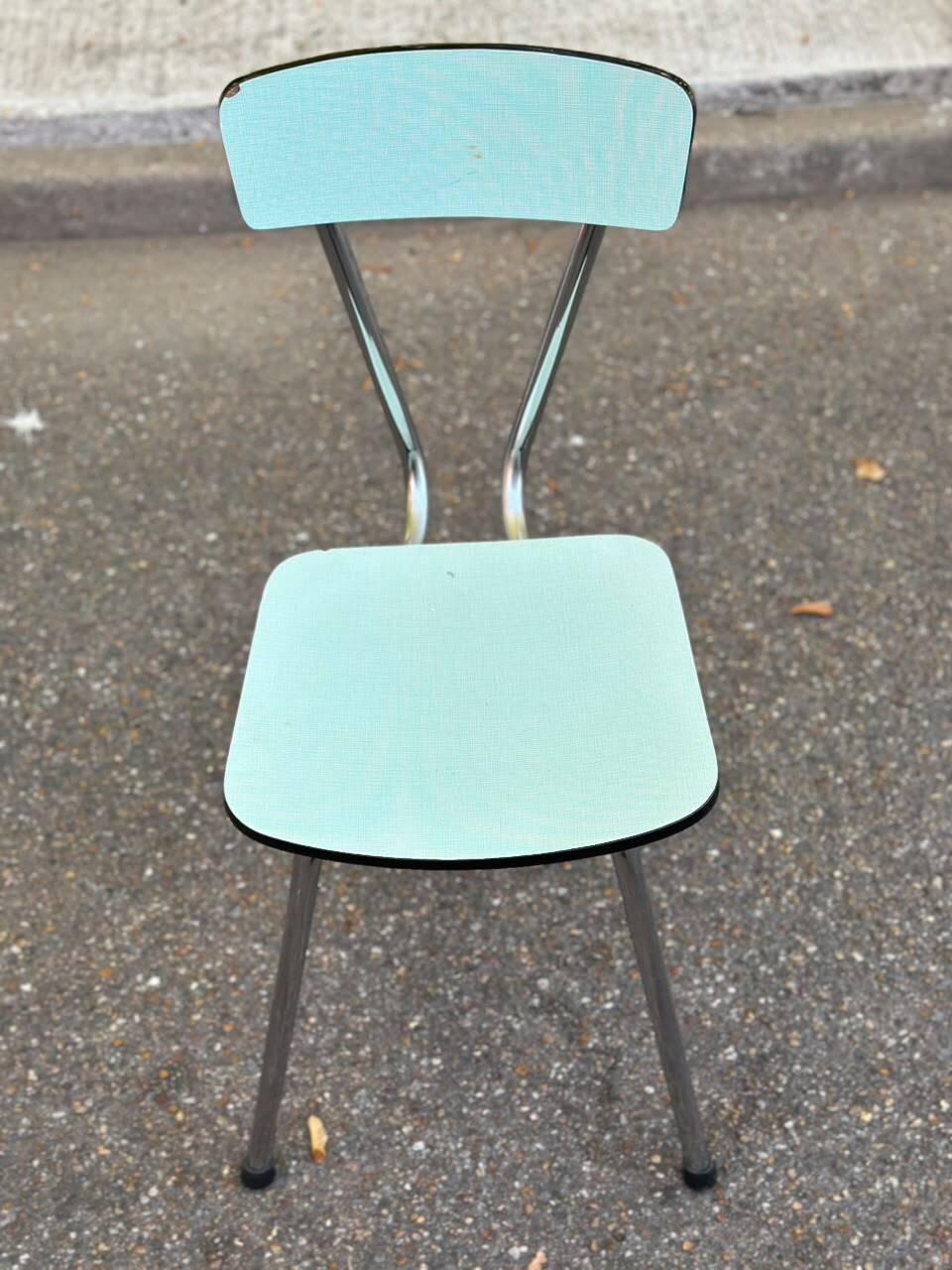 Vintage pastel blue/sea green Formica chair — Retro 50s/60s
