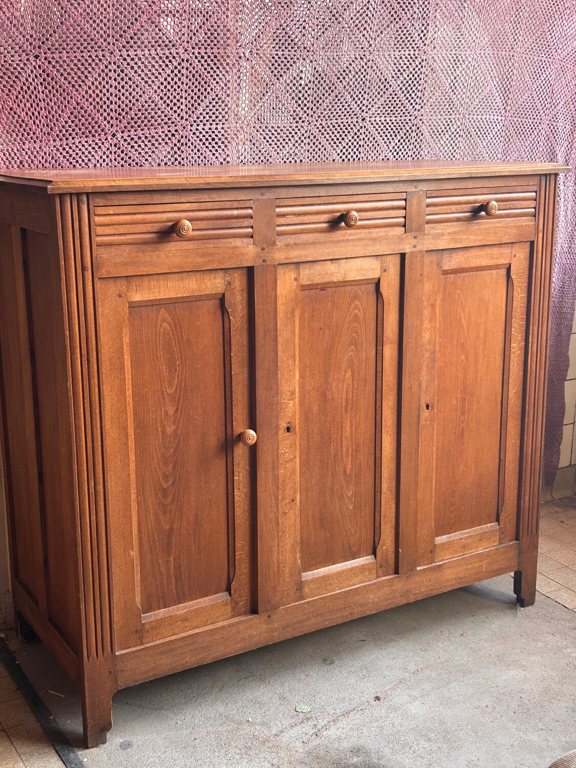 Grand buffet parisien époque 1900 en chêne