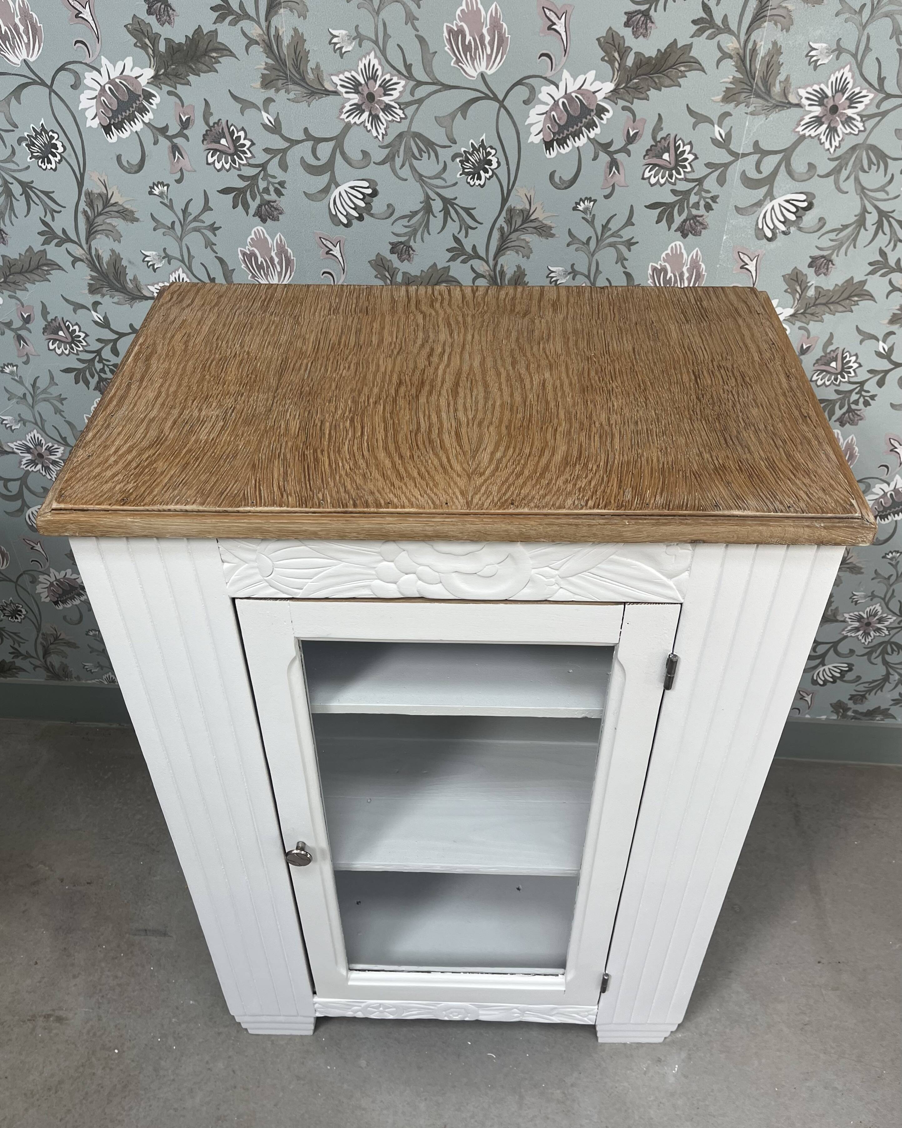Renovated Art Deco glass sideboard